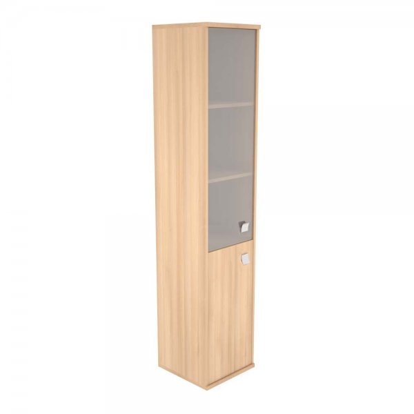 Шкаф высокий узкий закрытый со стеклом Style Л.СУ-1.2л/пр 