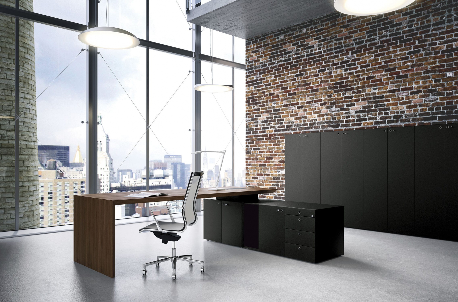 Набор мебели для кабинета руководителя MultipliCEO №5 Дуб темный Черный