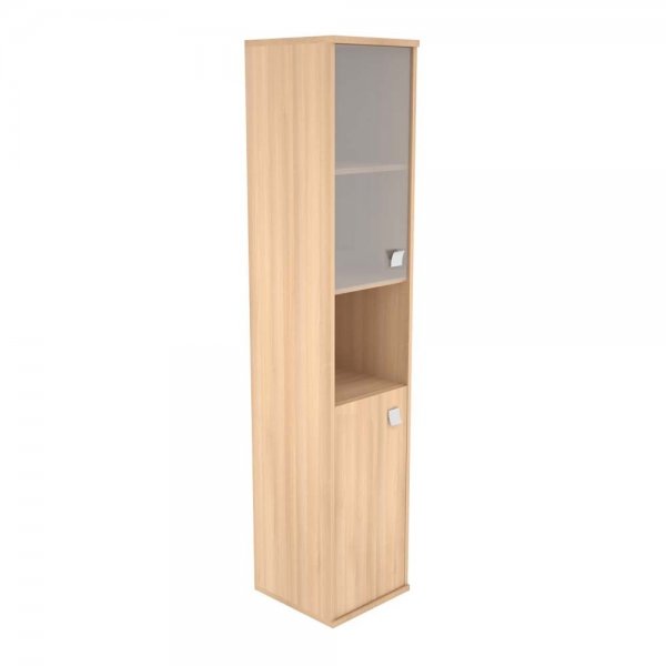 Шкаф высокий узкий закрытый со стеклом Style Л.СУ-1.4л/пр 