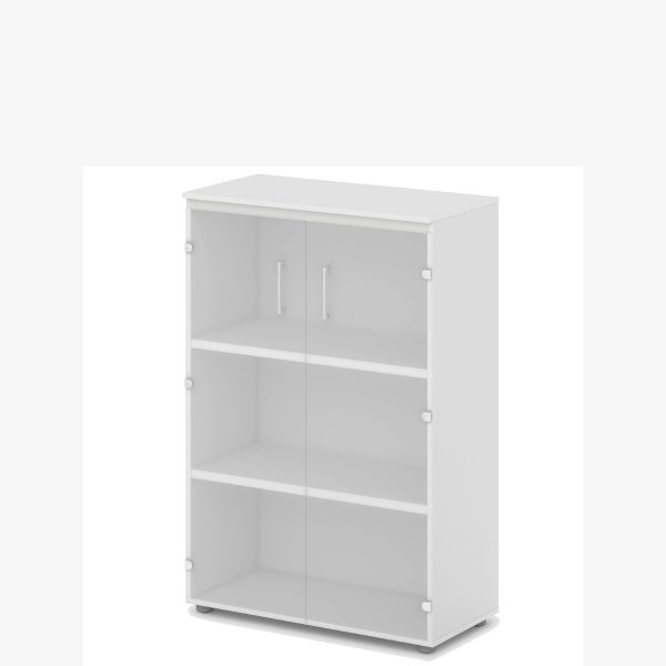 Шкаф для документов широкий средний со стеклом S62+022 Sentida Color