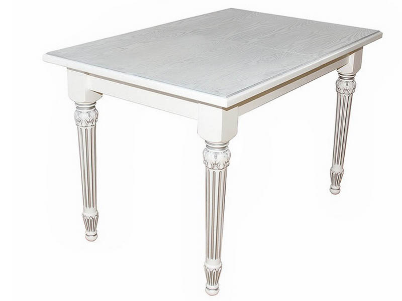 Обеденный стол и стулья Стол обеденный Жерар 02, 160х90 (Белый / серебро)